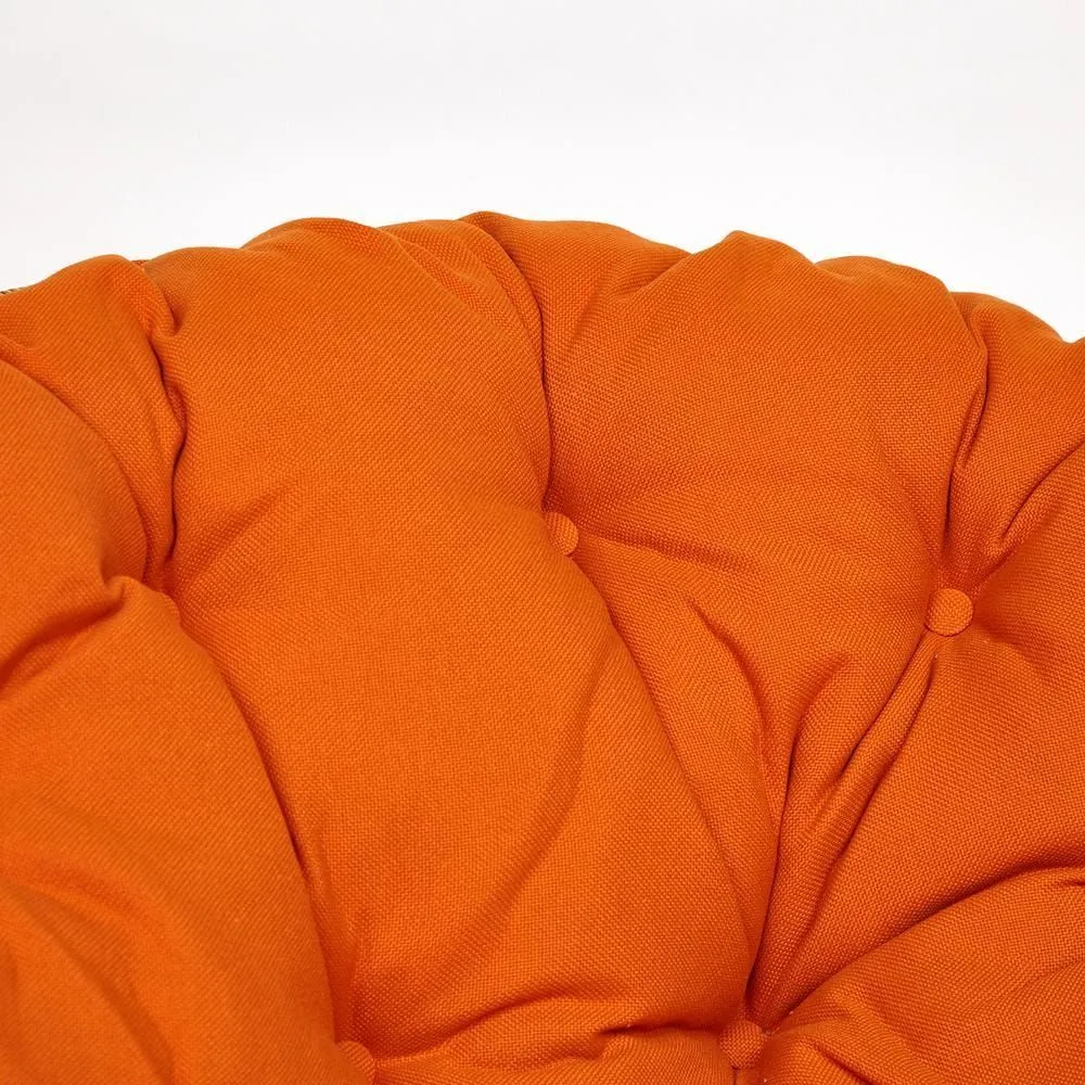 Кресло-качалка PAPASAN 23/01 W с подушкой коньяк ткань оранжевый