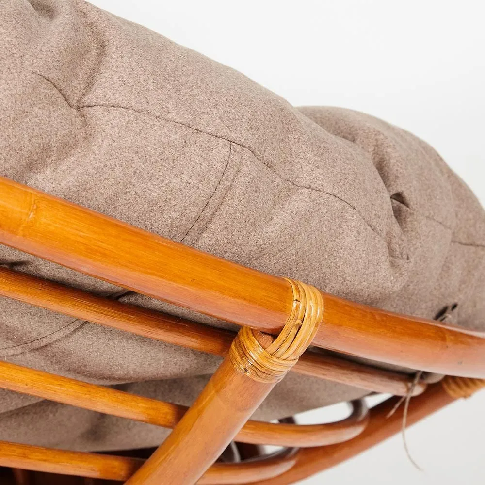 Кресло-качалка PAPASAN 23/01 W с подушкой коньяк экошерсть коричневый