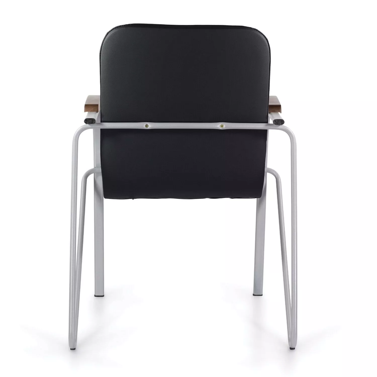 Кресло для посетителей BRABIX Samba CF-106 BOX-2 серый каркас накладки орех экокожа черный 532763