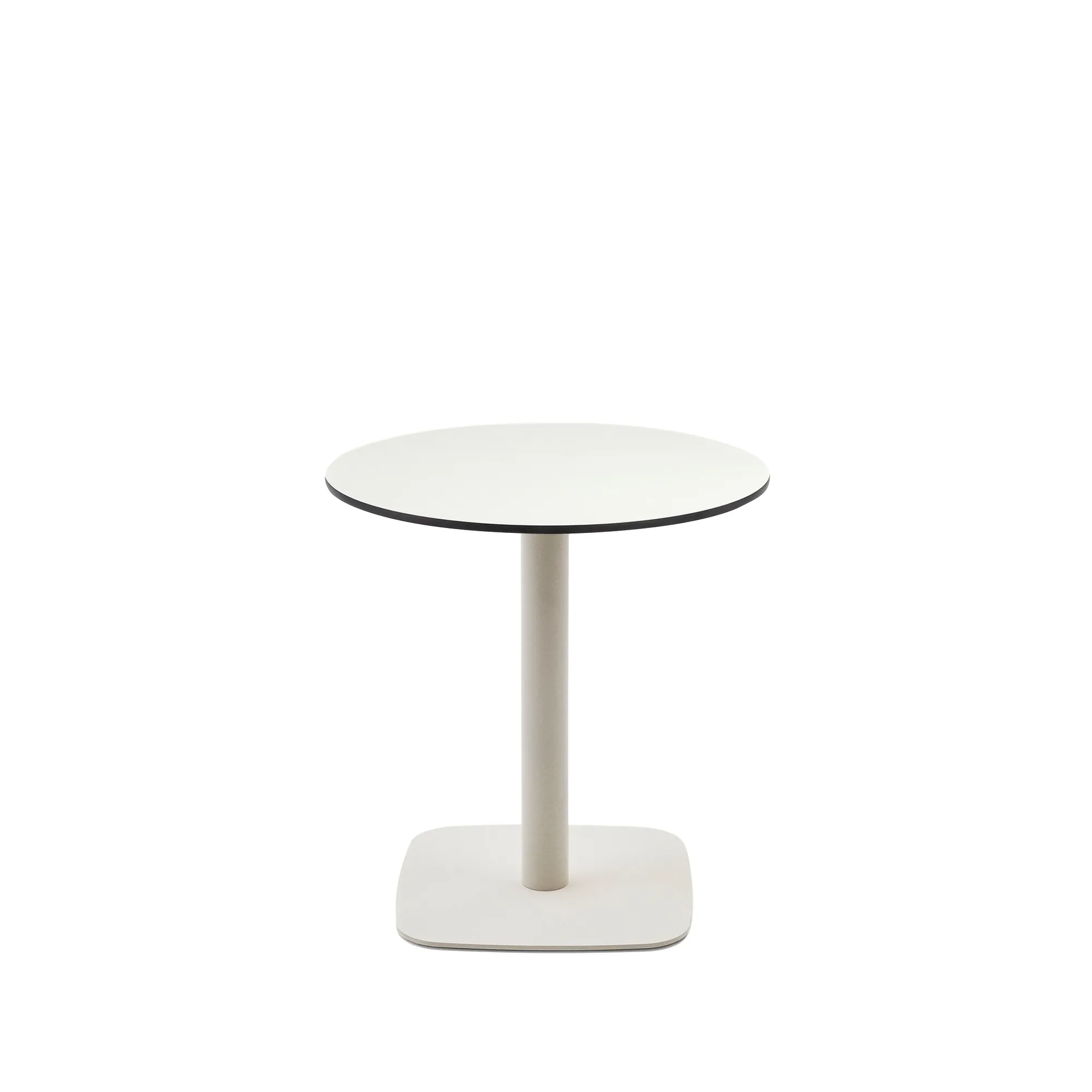 Круглый уличный столик La Forma Dina белый на белом металлическом основании 68х70 177979