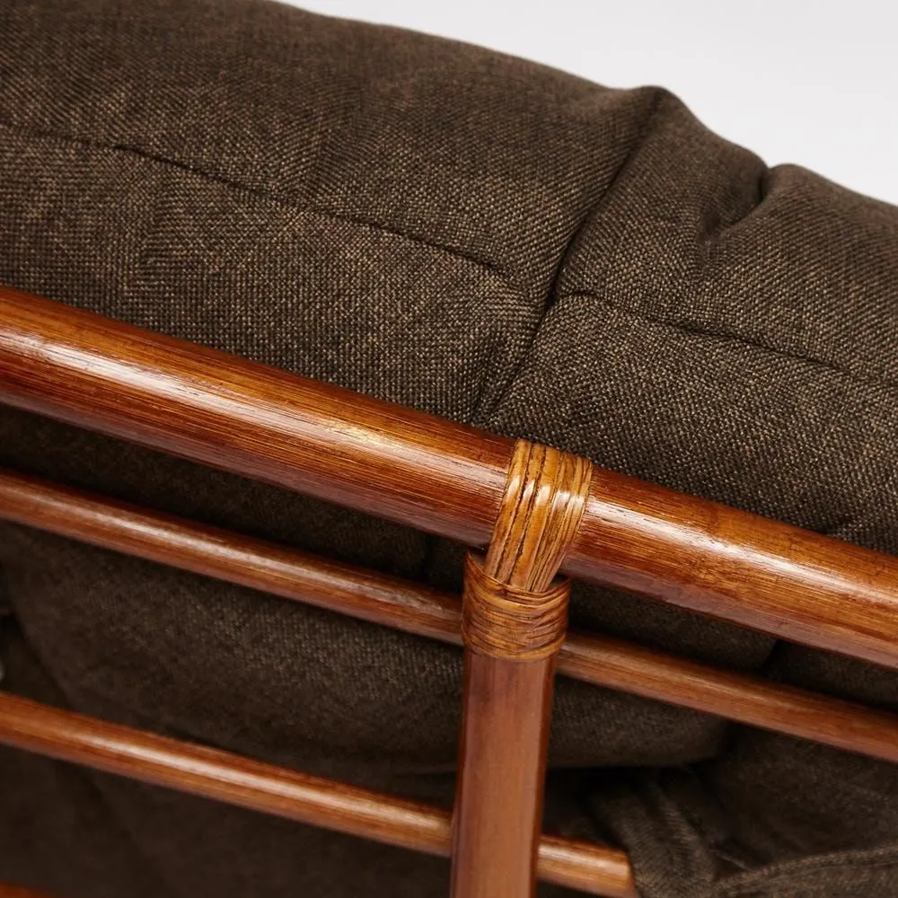 Кресло-качалка PAPASAN 23/01 W с подушкой орех ткань коричневый