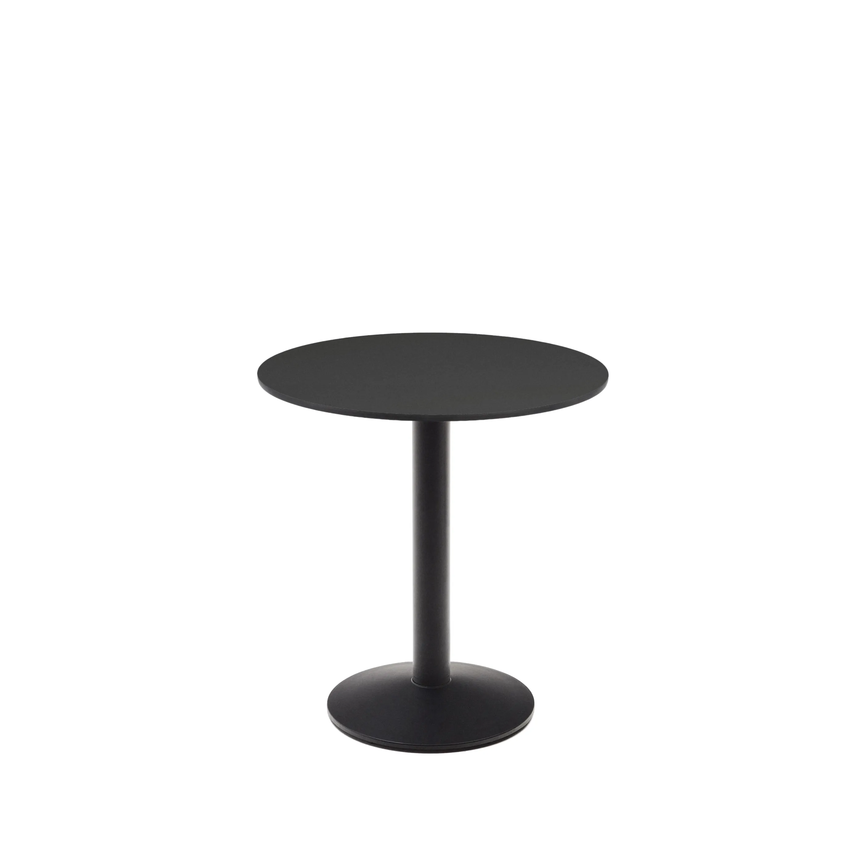 Круглый уличный столик La Forma Esilda черный на черном металлическом основании 68х70 177989