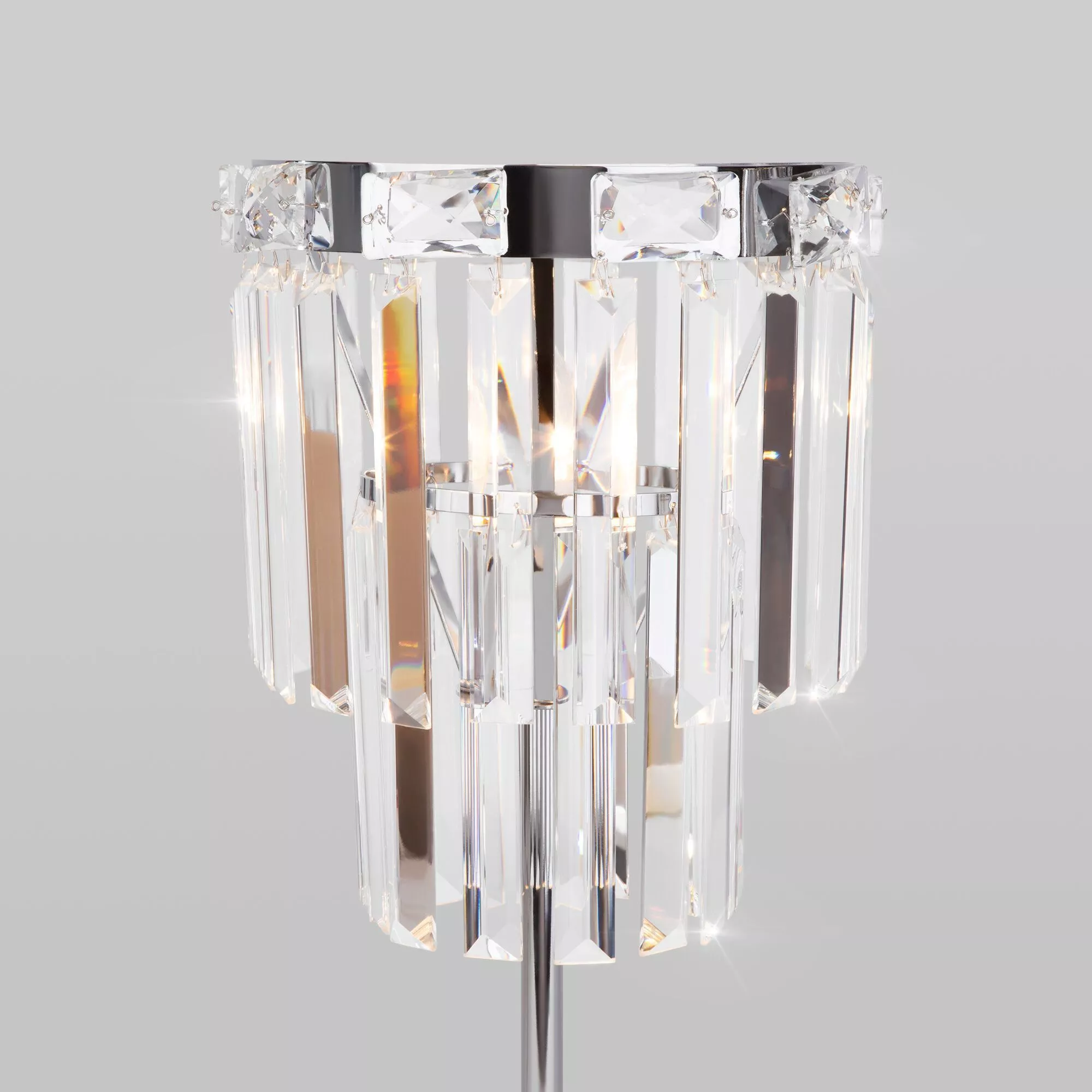 Лампа настольная Eurosvet Elegante 01136/1 хром/прозрачный хрусталь Strotskis