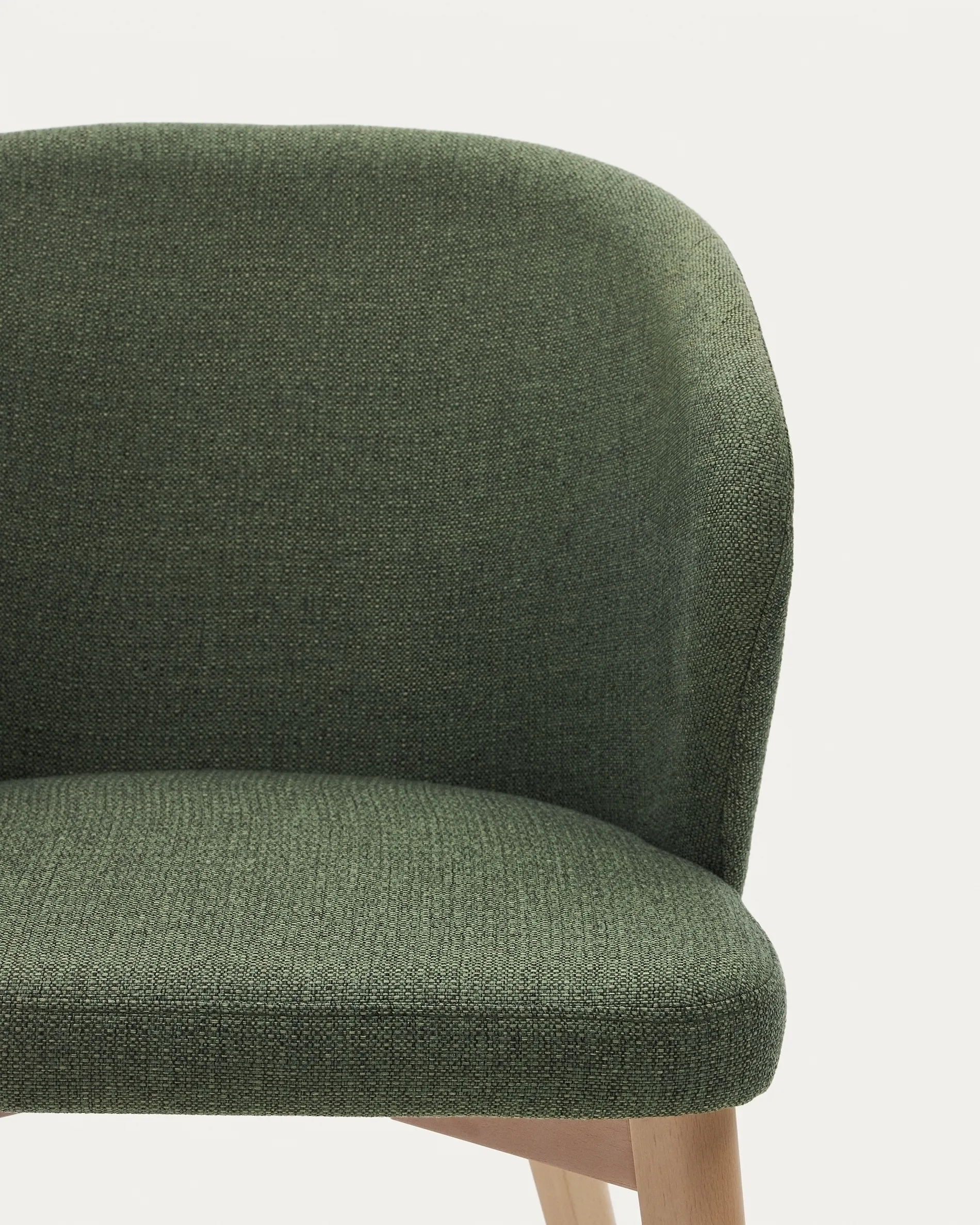 Кресло La Forma Darice зеленый шенилл ножки с натуральной отделкой 181592