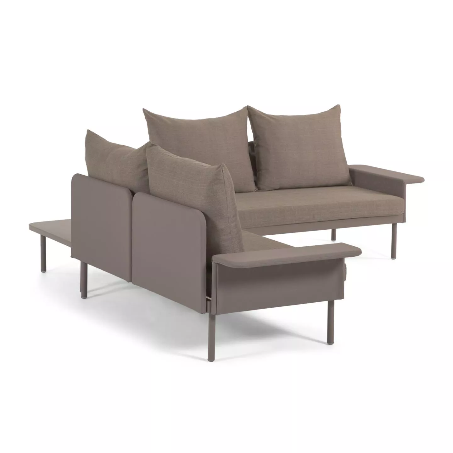 Угловой алюминиевый диван La Forma Zaltana с коричневой матовой отделкой 164 см