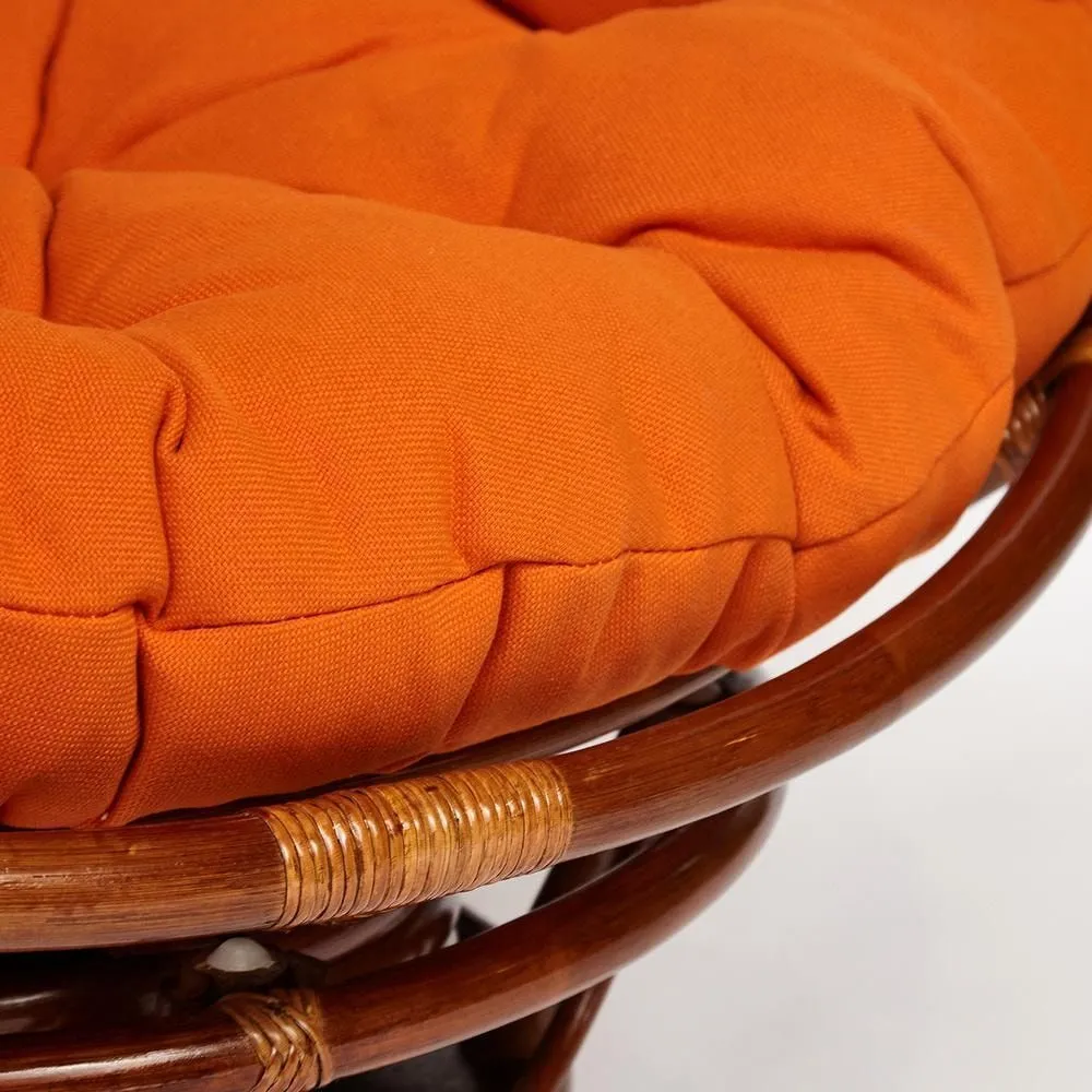 Кресло-качалка PAPASAN 23/01 W с подушкой орех ткань оранжевый