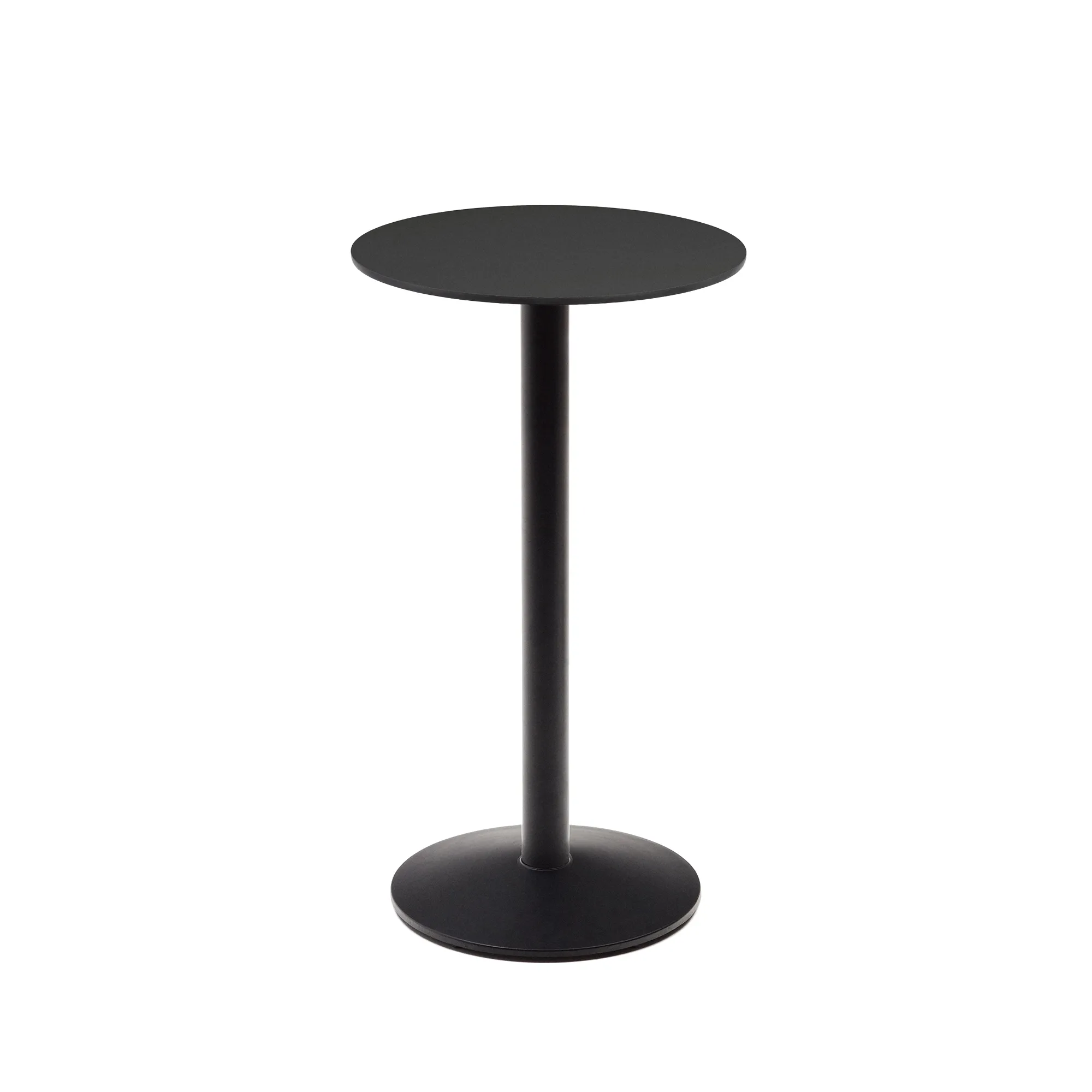 Круглый уличный столик La Forma Esilda черный на черном металлическом основании 177079