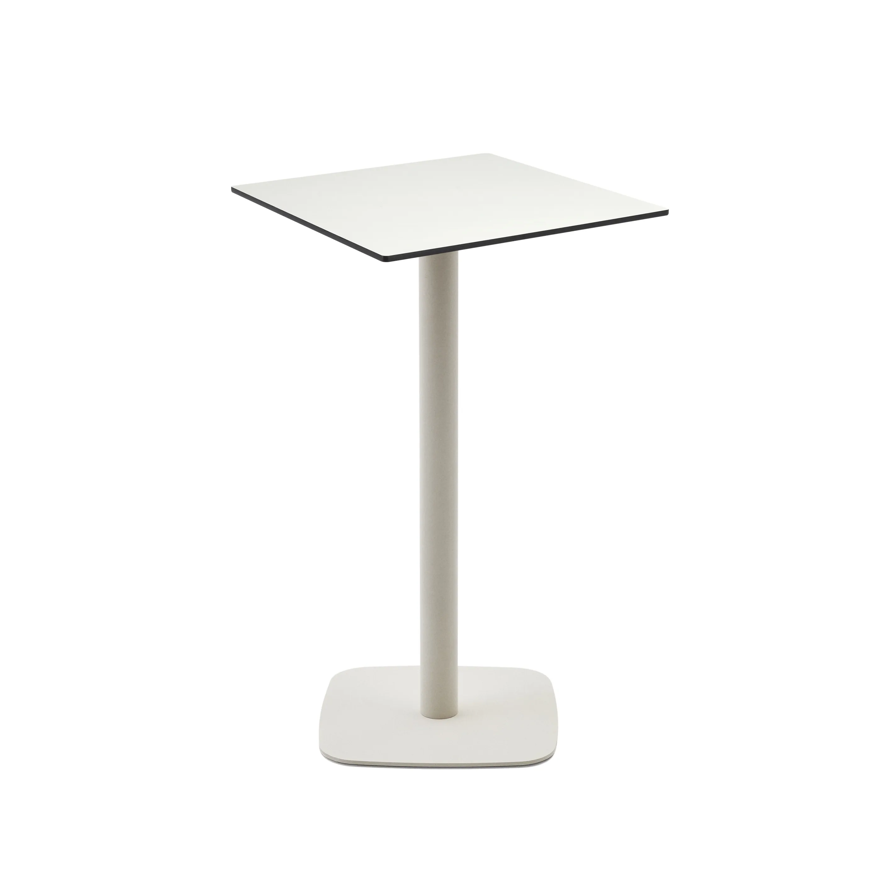 Квадратный уличный столик La Forma Dina белый на белом металлическом основании 177791