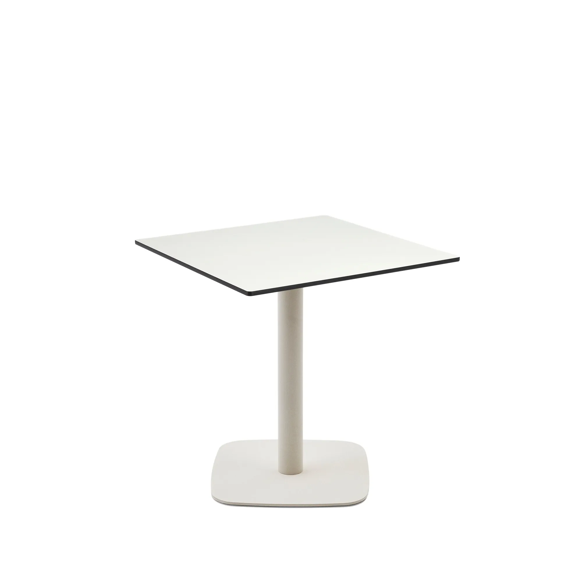 Квадратный уличный столик La Forma Dina белый на белом металлическом основании 68х70 177969