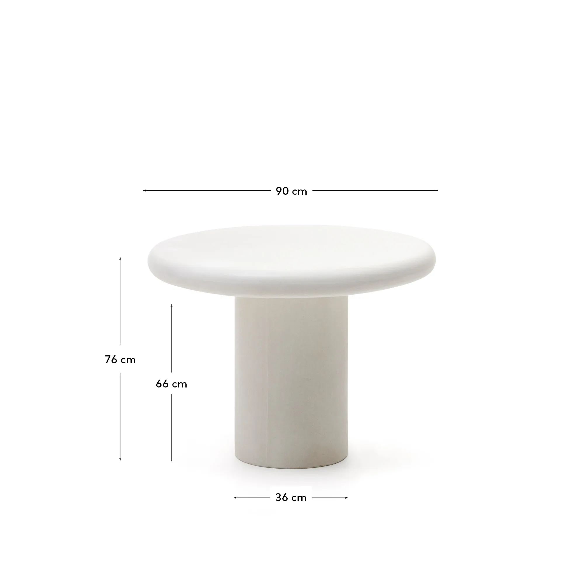 Круглый стол La Forma Addaia белый цемент 90 см 189953