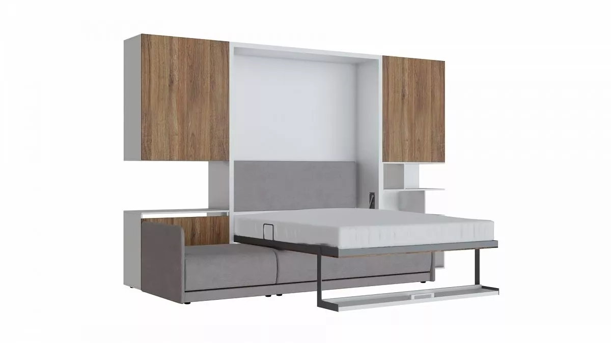 Мебель трансформер Малевич 1600 с 2-мя подвесными шкафами