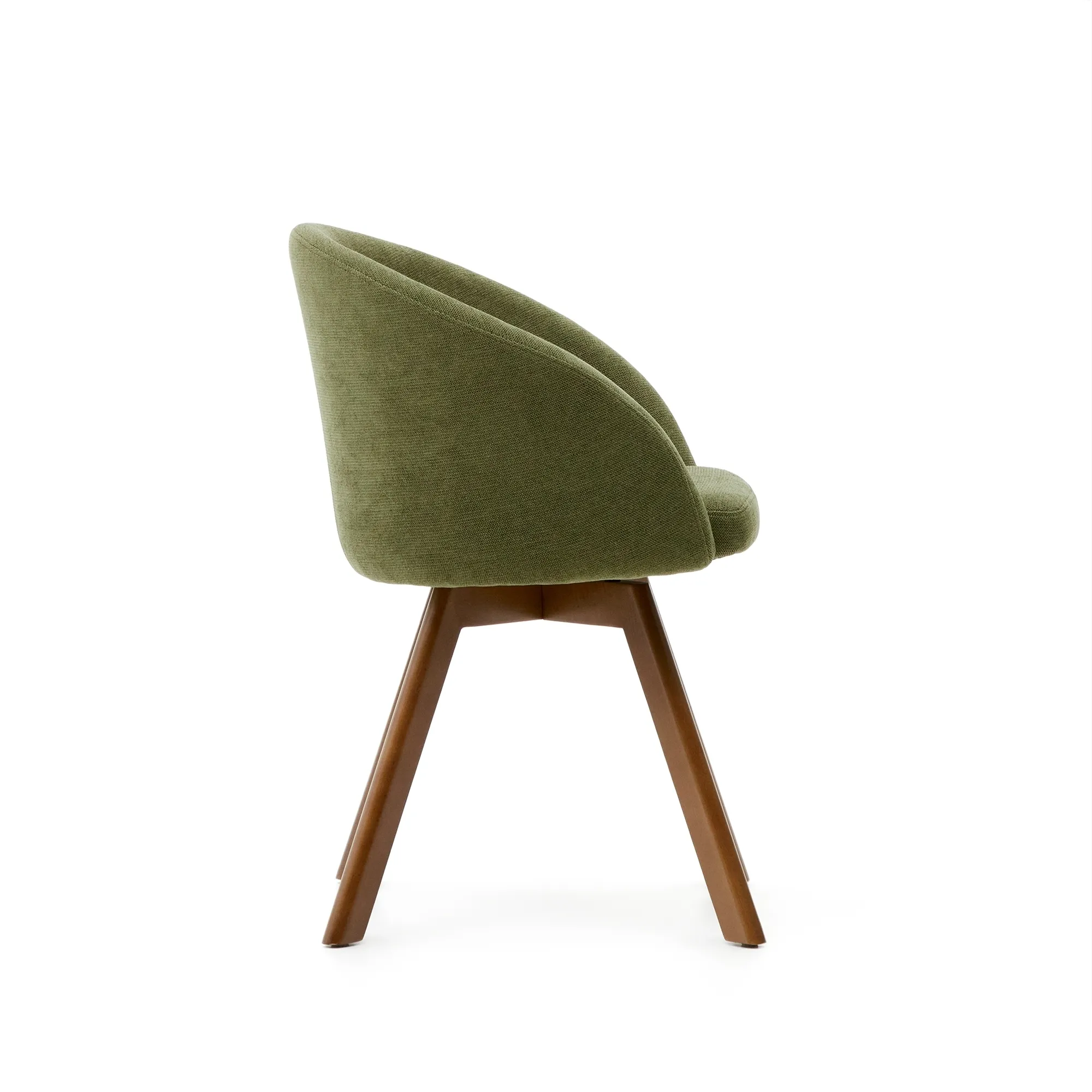 Поворотное кресло La Forma Marvin зеленый шенил ножки из ясеня 181479