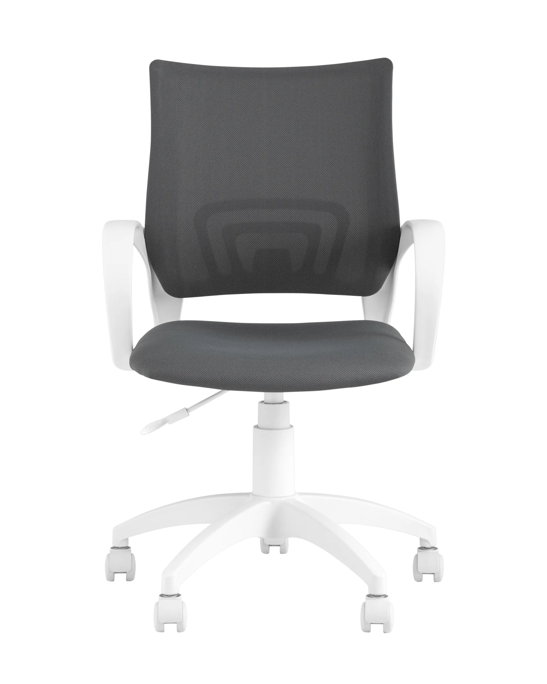 Кресло офисное Topchairs ST-BASIC-W серая ткань белый пластик