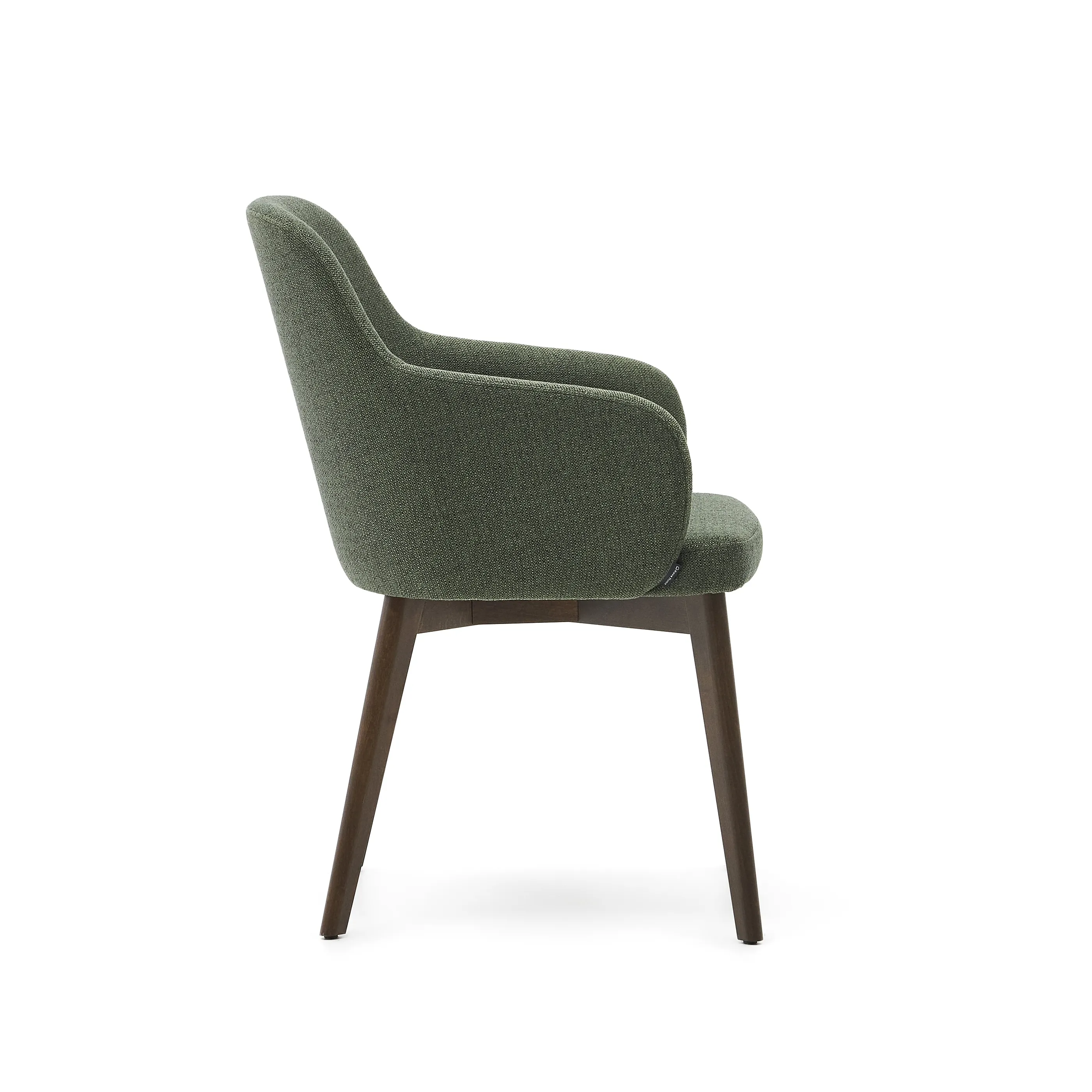 Кресло La Forma Nelida зеленый шенилл ножки с темной отделкой 181608