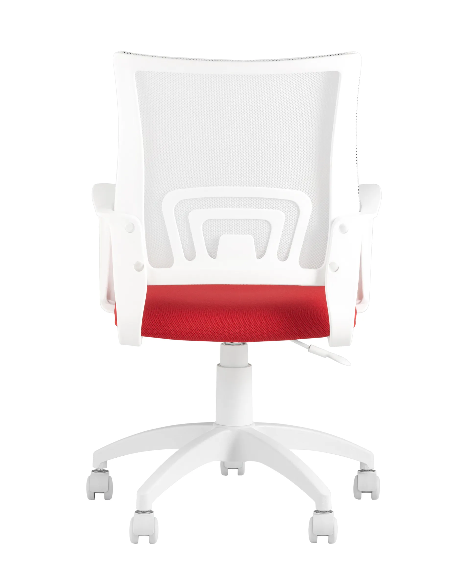 Кресло офисное TopChairs ST-BASIC-W красная ткань белый пластик