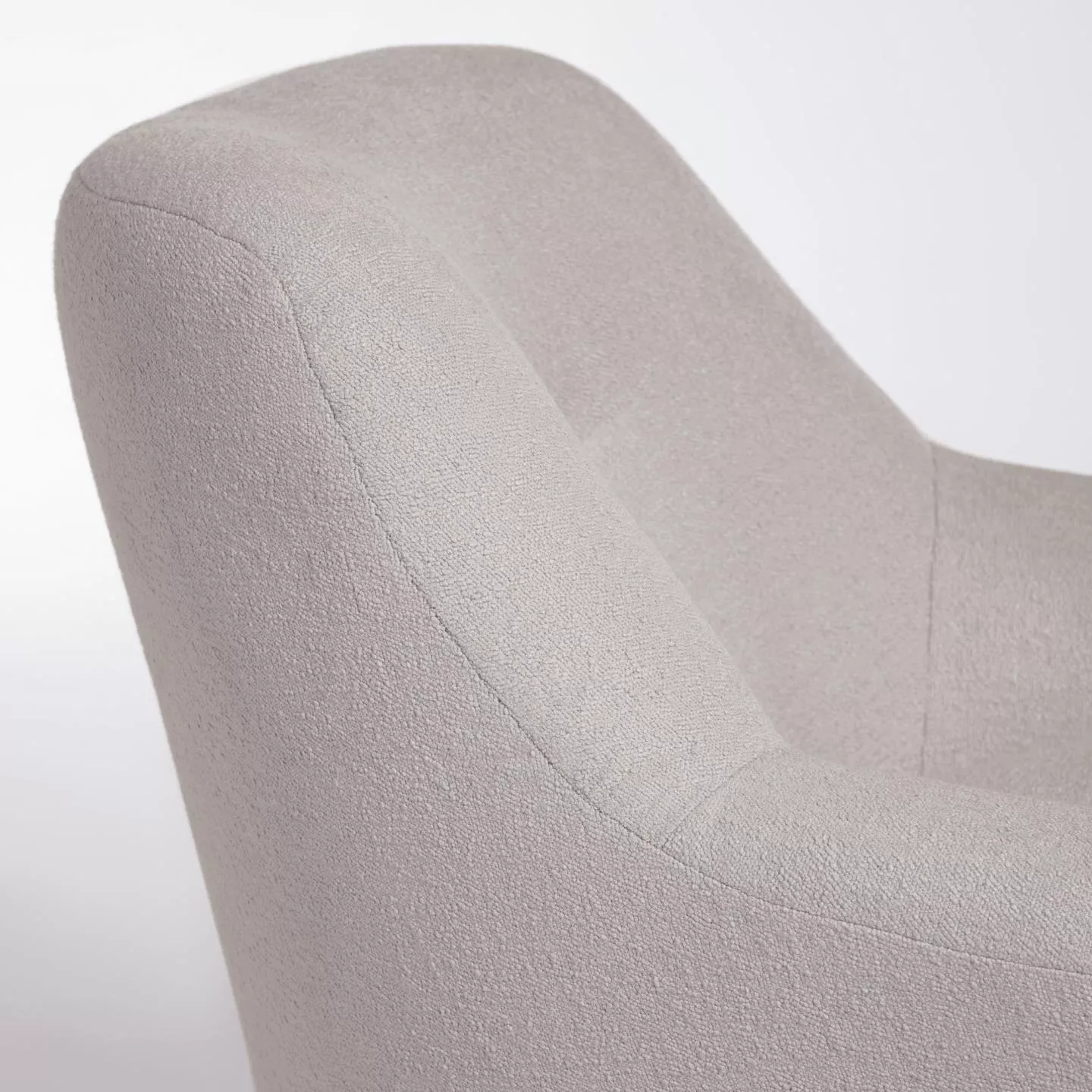 Кресло La Forma Candela из серой ткани букле
