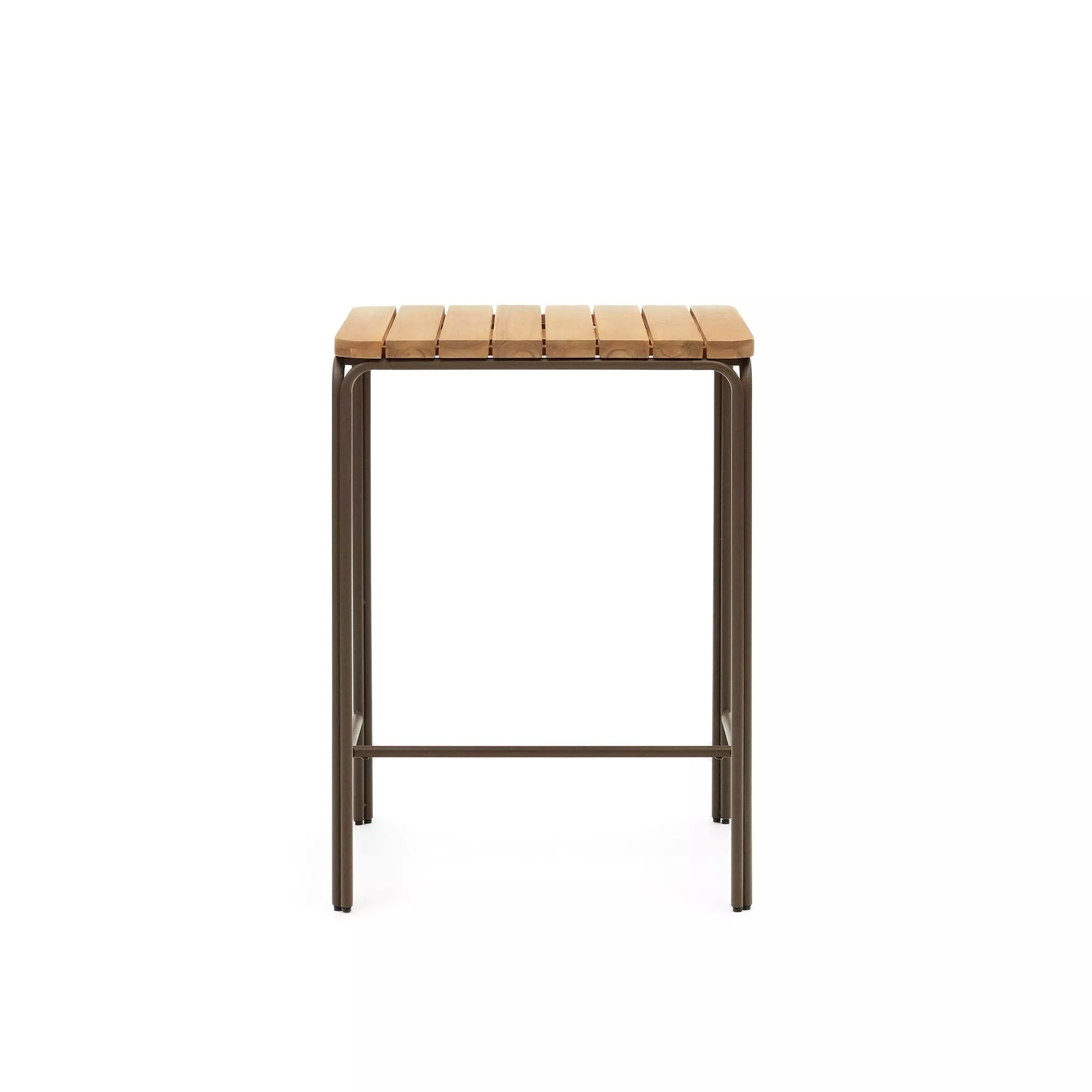 Барный столик La Forma Salguer массив акации и коричневая сталь 70 x 70 см