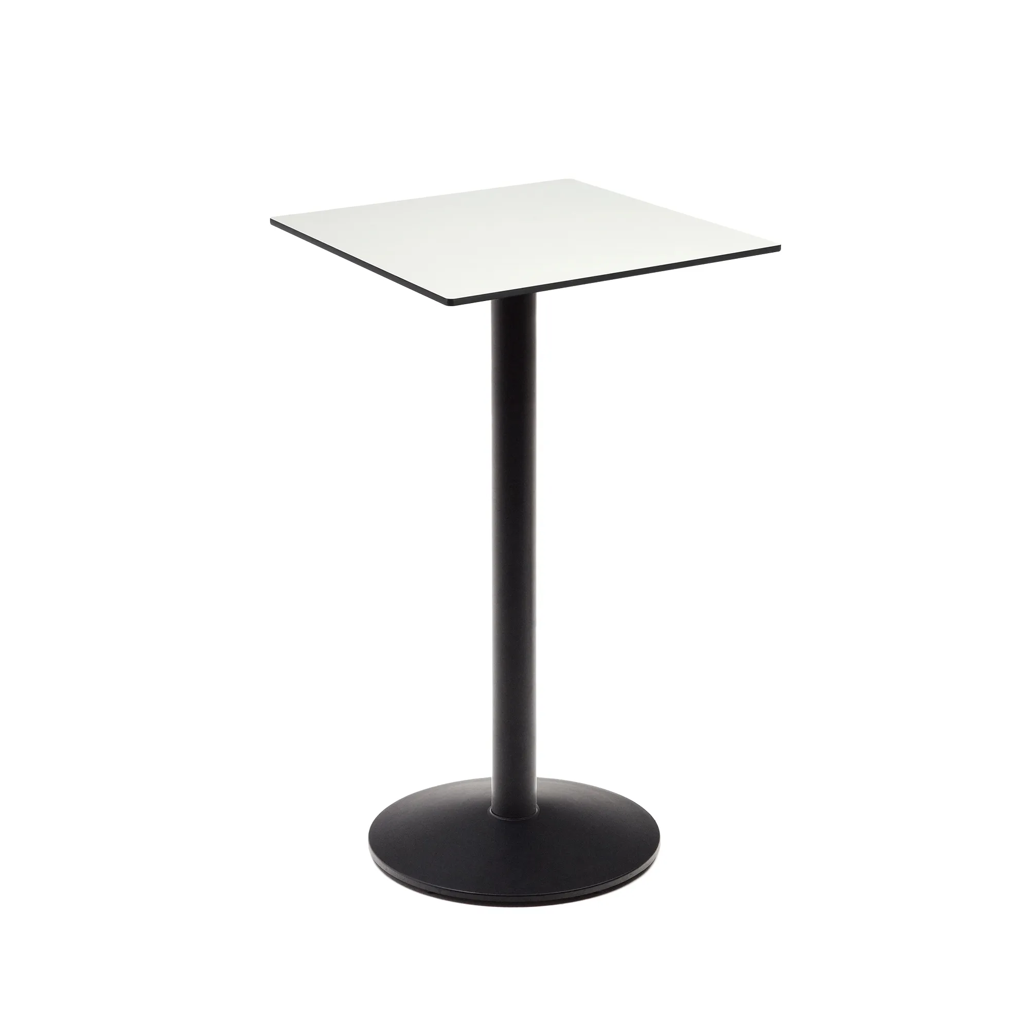 Квадратный уличный столик La Forma Esilda белый на черном металлическом основании 177073