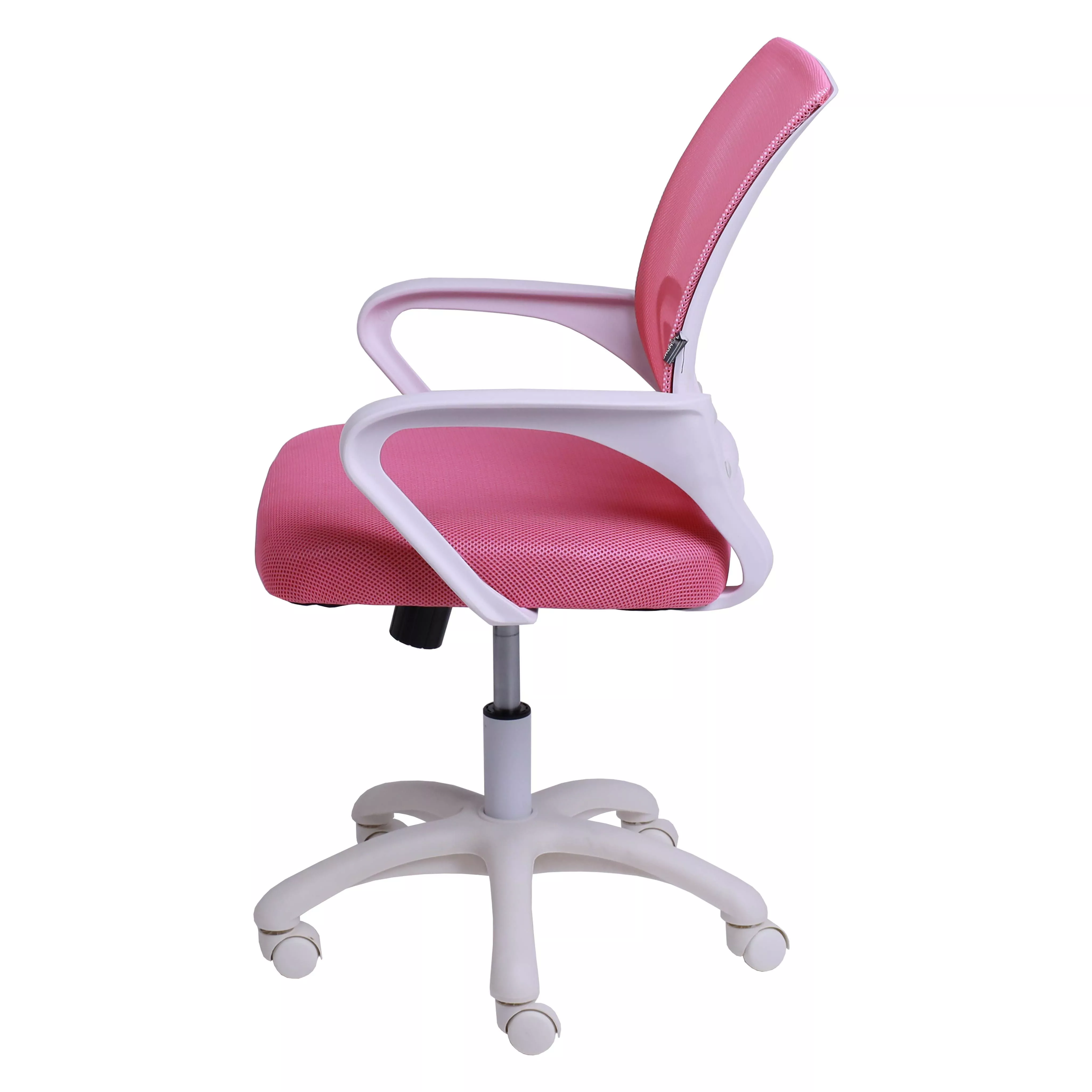 Кресло поворотное RICCI NEW белый каркас розовый 91964