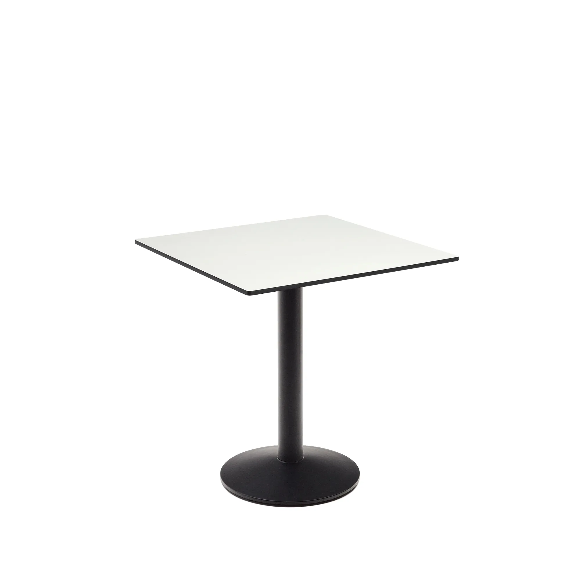 Квадратный уличный столик La Forma Esilda белый на черном металлическом основании 68х70 177983