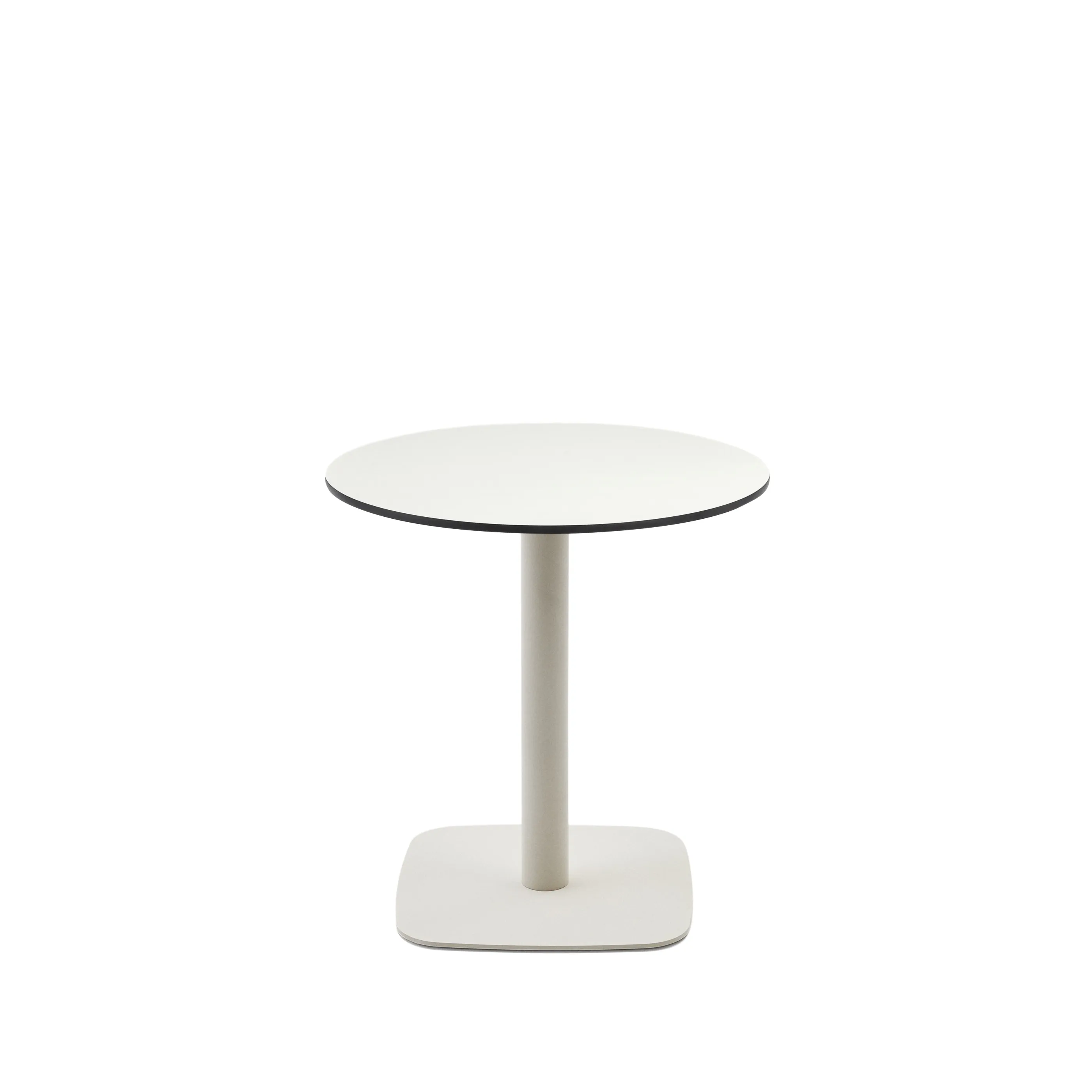 Круглый уличный столик La Forma Dina белый на белом металлическом основании 68х70 177979