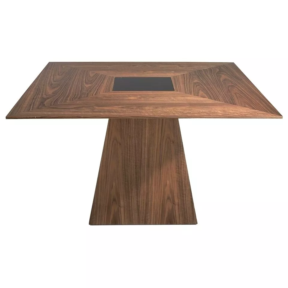 Обеденный стол Angel Cerda MI1412 /1079 из ореха со вставкой из черного стекла