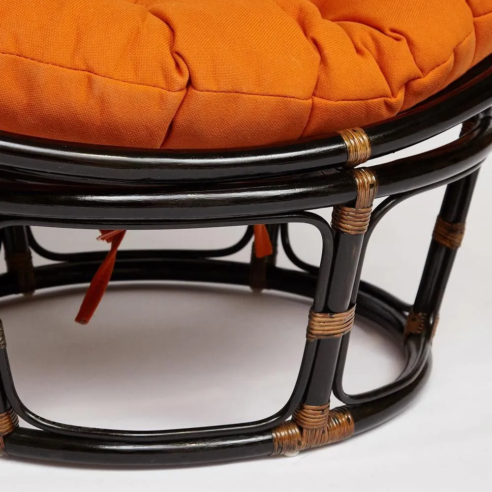 Кресло PAPASAN 23/01 W с подушкой Antique brown ткань оранжевый