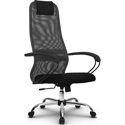 Кресло компьютерное SU-BК130-8 Ch Темно-серый / черный