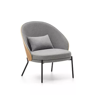 Кресло La Forma Eamy светло-серый  натуральная отделка