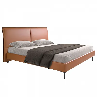 Двуспальная кровать 180х200 Angel Cerda 7158/GC2015B коричневая экокожа 181577