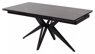 Стол FORIO 160 MATT BLACK MARBLE SINTERED STONE BLACK