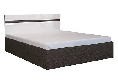 Двуспальная кровать с подъемным механизмом 160x200 НЕНСИ Венге / Белый глянец