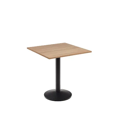 Квадратный барный столик La Forma Esilda  натуральная отделка черная металлическая ножка 177995