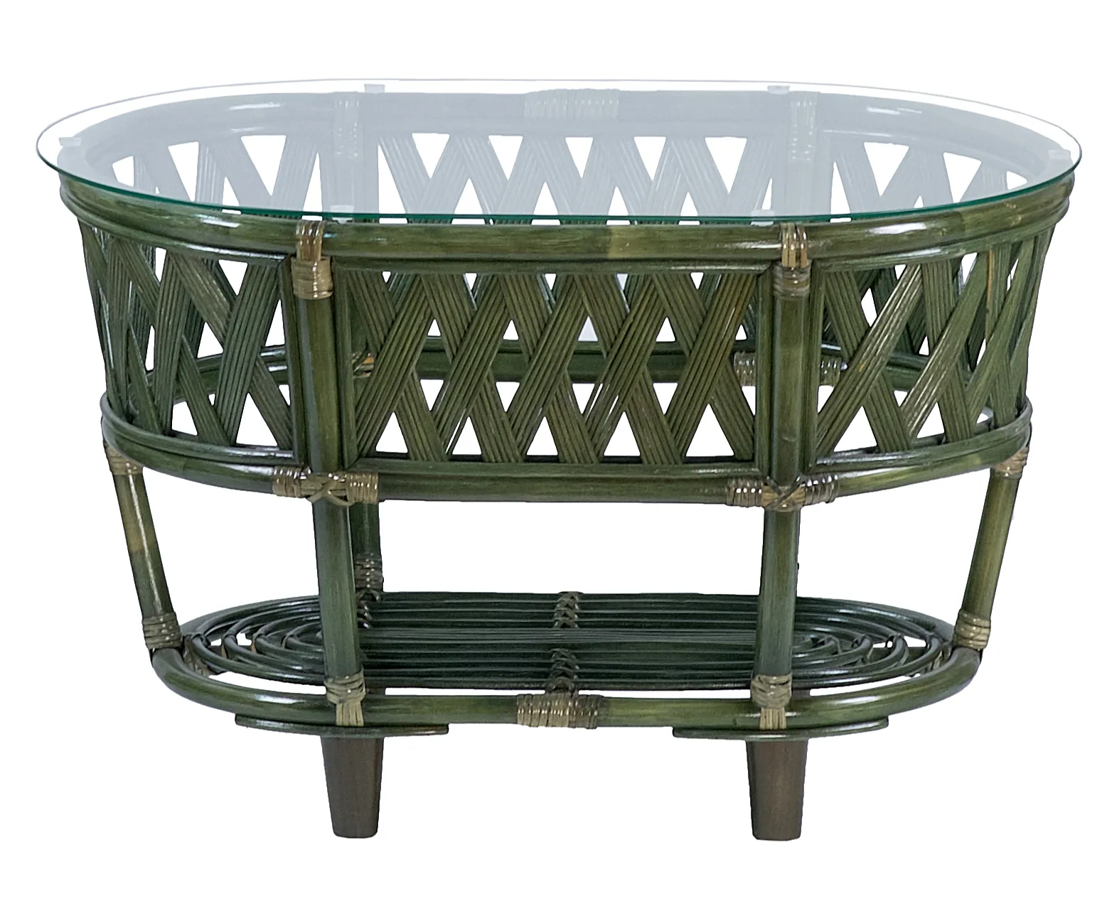 Комплект мебели из ротанга Черчилль (Рузвельт) с 3-х местным диваном и овальным столом олива