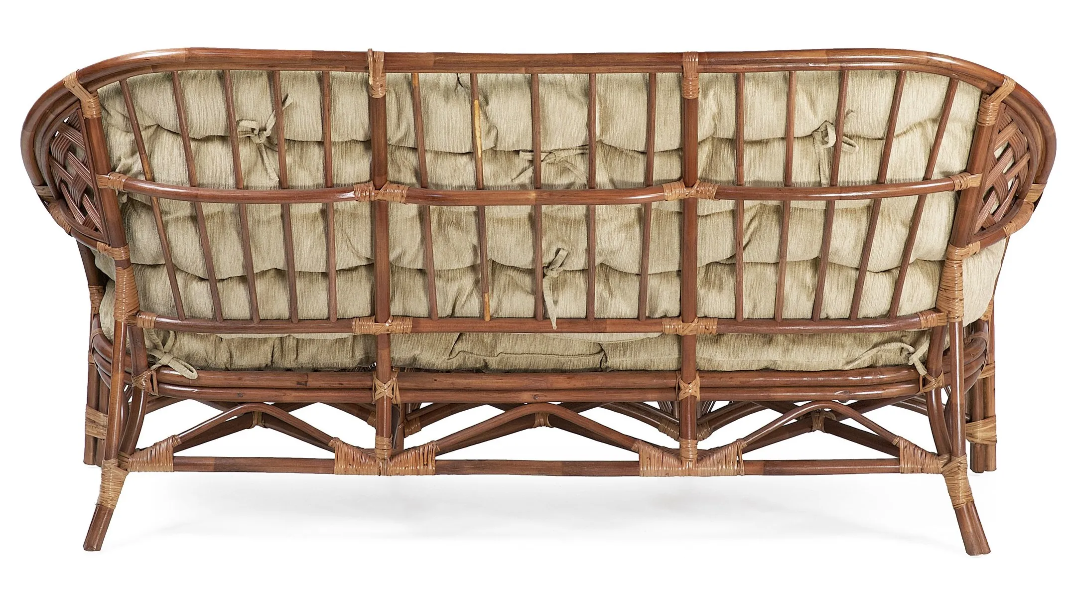 Комплект мебели из ротанга Черчилль (Рузвельт) с 3-х местным диваном и овальным столом миндаль