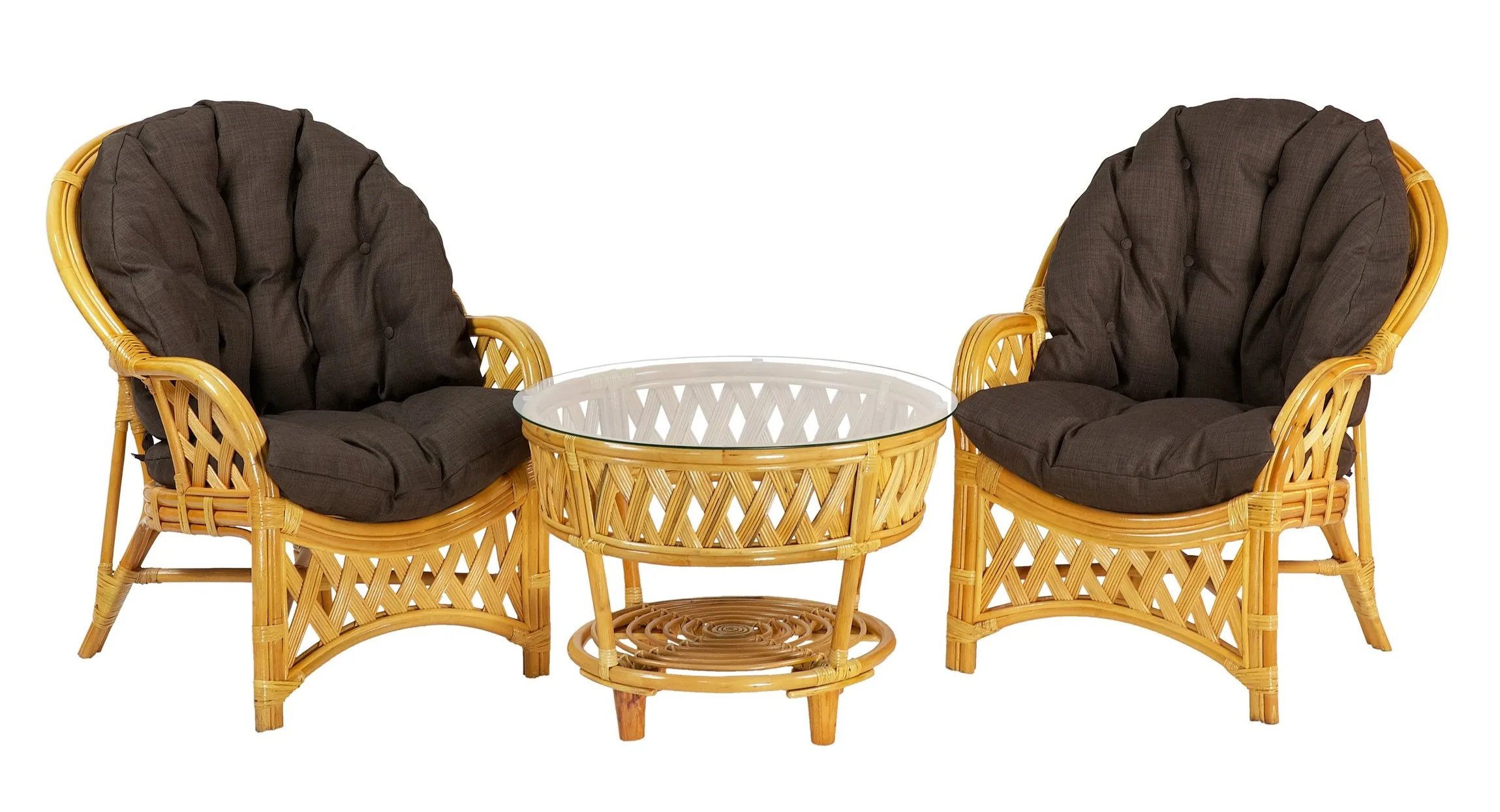 Комплект мебели из ротанга Черчилль (Рузвельт) дуэт с круглым столом мед