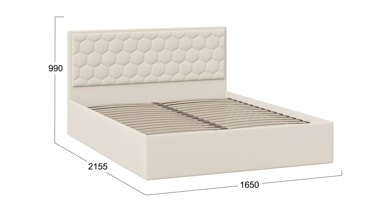 Кровать 160х200 Порто велюр Confetti Cream