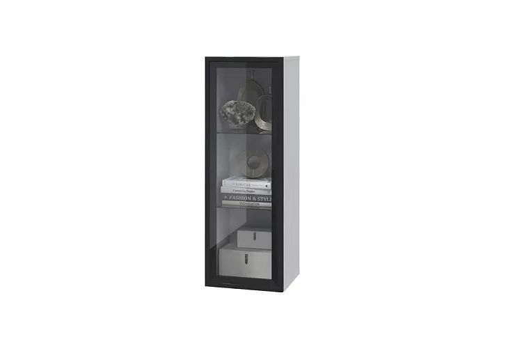 Шкаф вертикальный 352 мм со стеклянной дверью Шарлиз белое сияние МЛК