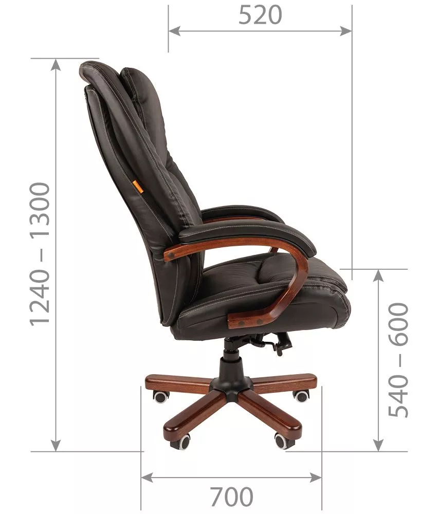 Кресло руководителя CHAIRMAN 408 усиленное до 150 кг коричневая кожа
