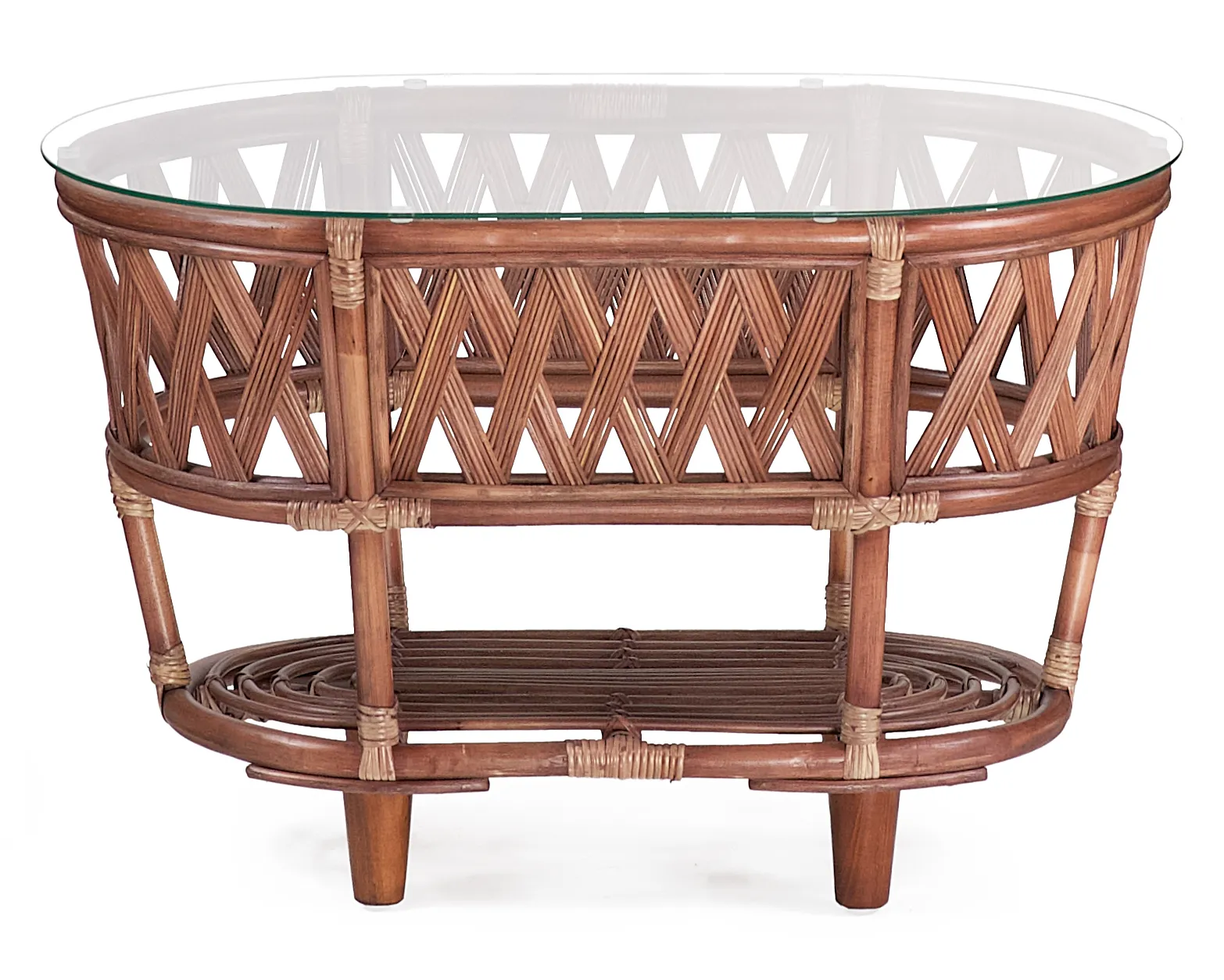 Комплект мебели из ротанга Черчилль (Рузвельт) дуэт с овальным столом миндаль матовый