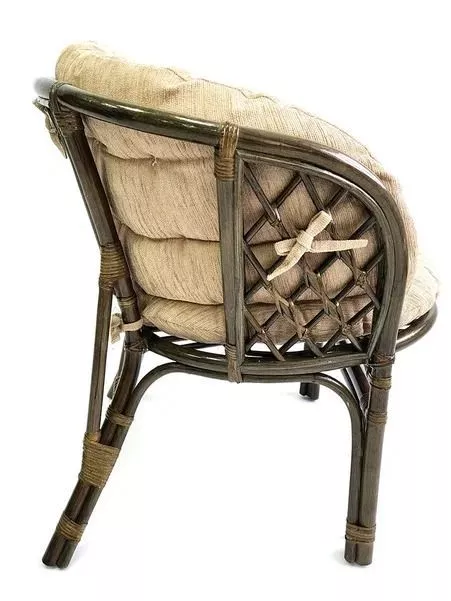 Комплект мебели из ротанга Багама дуэт с круглым столом олива (подушки шенилл полные светлые)