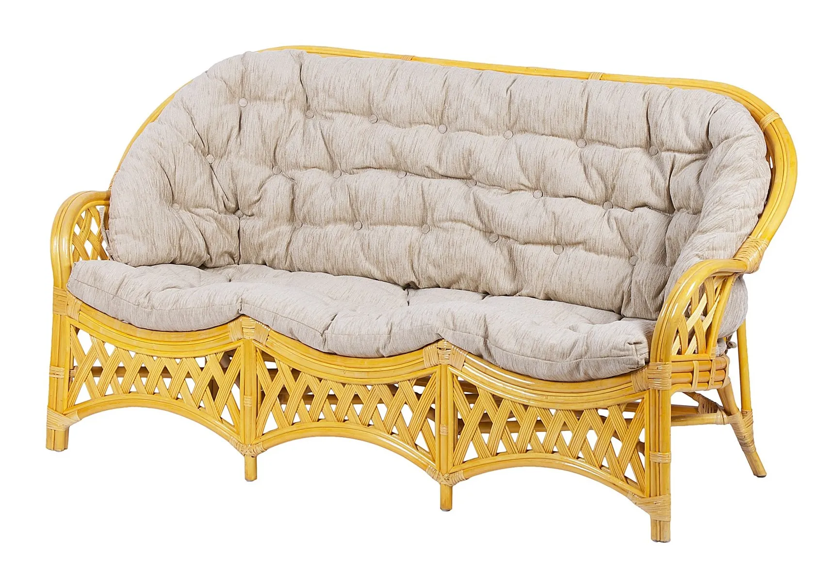 Комплект мебели из ротанга Черчилль (Рузвельт) с 3-х местным диваном и овальным столом мед