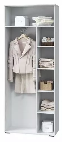 Шкаф двухдверный для одежды Шарлиз Белое сияние / белый снег софт МЛК