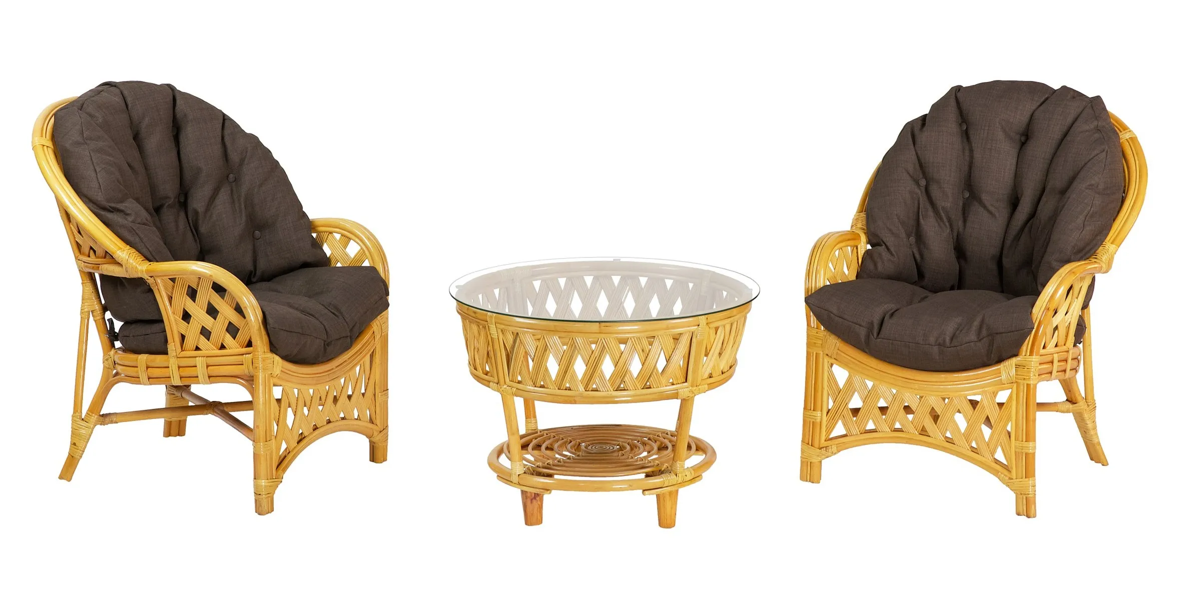 Комплект мебели из ротанга Черчилль (Рузвельт) дуэт с круглым столом мед