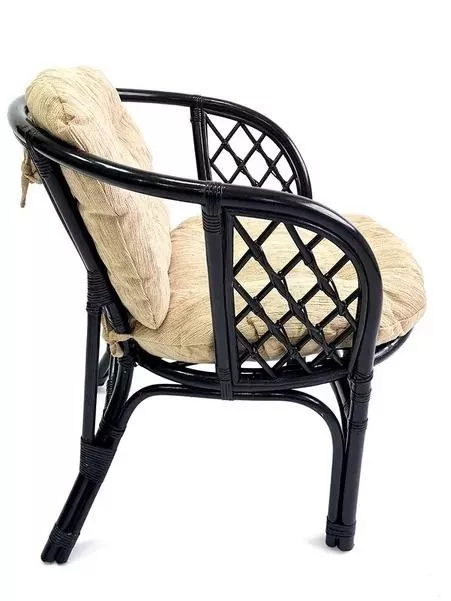 Кресло из ротанга Багама венге (подушки шенилл обычные светлые)