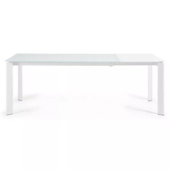 Обеденный стол La Forma Atta 220х90 стеклянный белый