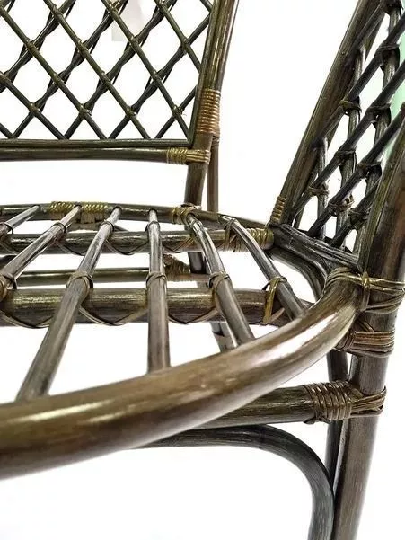 Кресло из ротанга Багама олива (подушки шенилл обычные светлые)