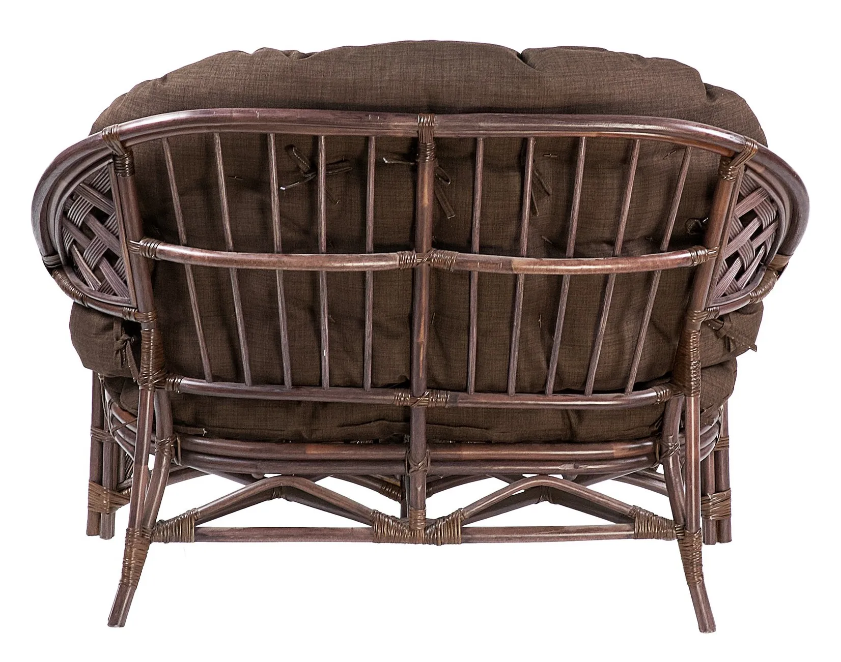 Комплект мебели из ротанга Черчилль (Рузвельт) с 2-х местным диваном и овальным столом орех матовый