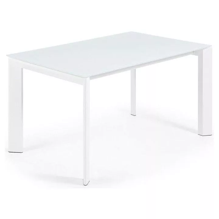 Обеденный стол La Forma Atta 200х90 стеклянный белый