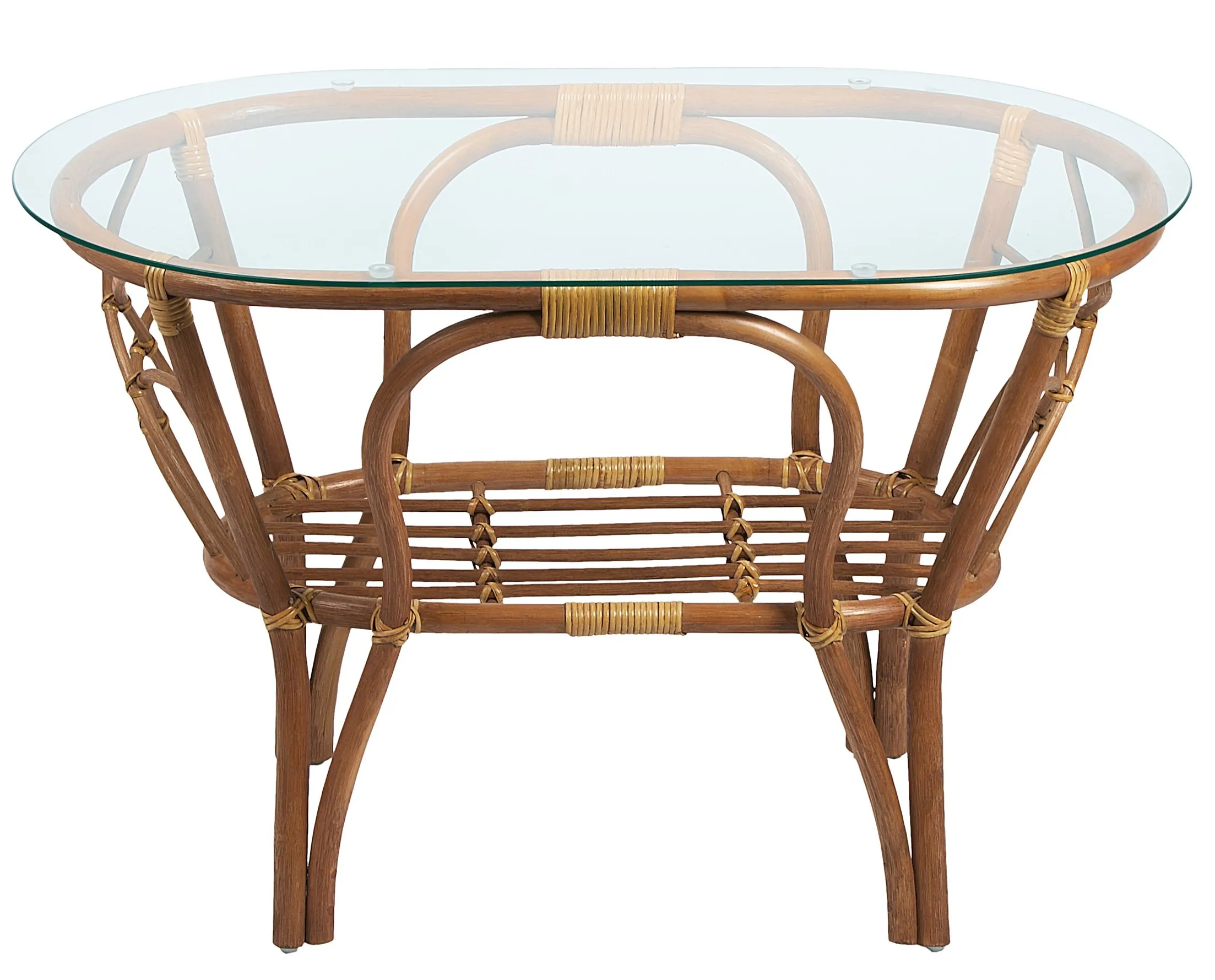 Комплект мебели из ротанга Багама дуэт с овальным столом миндаль (подушки твил обычные коричневые)